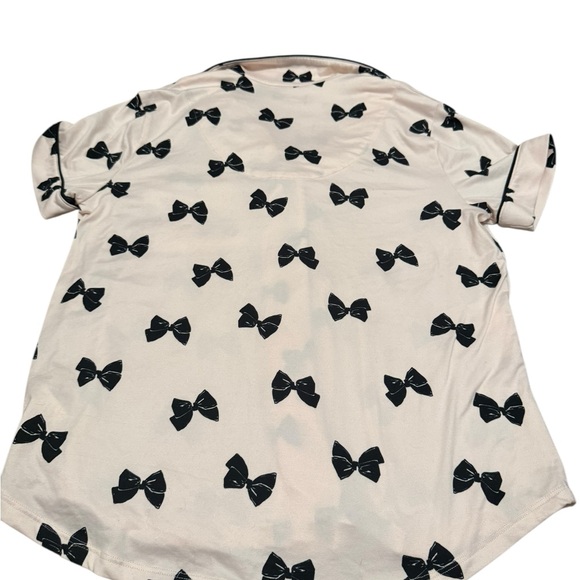 EUC Kate Spade Pink and Black Bow Pajamas - Picture 7 of 8